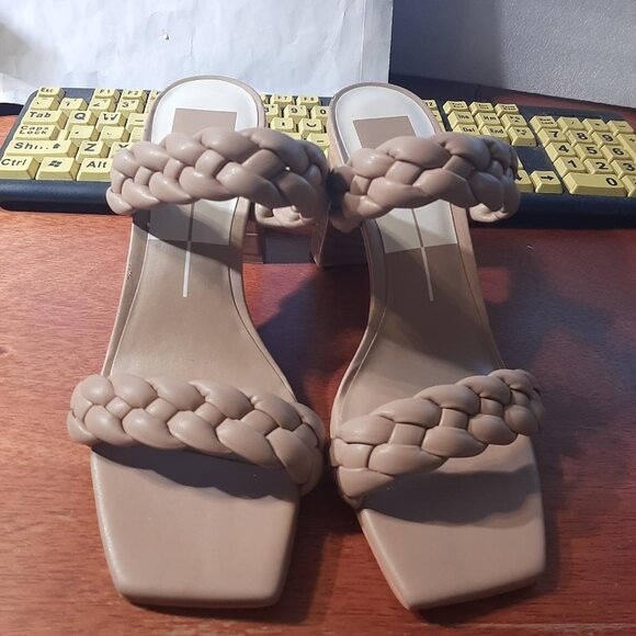 Dolce Vita Block Heel Braided Coffee Sz 9.5 Worn Once Excellent Condition - Picture 3 of 8